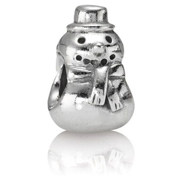 Discontinued Pandora Sterling Silver Winter Snowman Christmas Bead - 790374 box - Picture 1 of 4